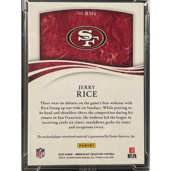 2020 Immaculate Collection Remarkable /25 #RM4 Jerry Rice  2020 Immaculate Collection Remarkable /25 #RM4 Jerry Rice Arena Club MINT 9